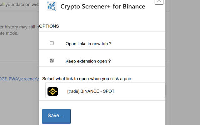 Crypto Screener+ for Binance