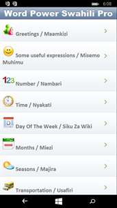 Word Power Swahili Pro screenshot 1