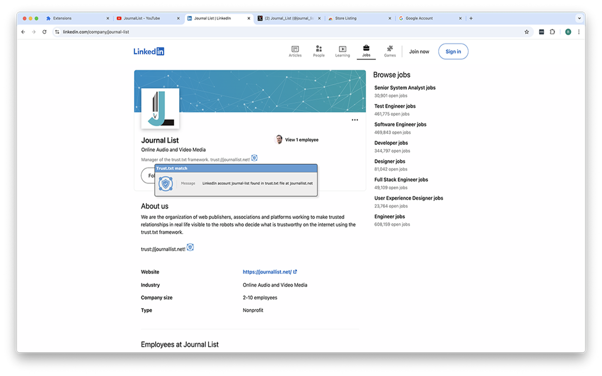 Trust URI Validator Extension