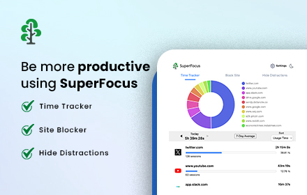 SuperFocus - Time Tracker, Block Sites, Hide Distractions small promo image