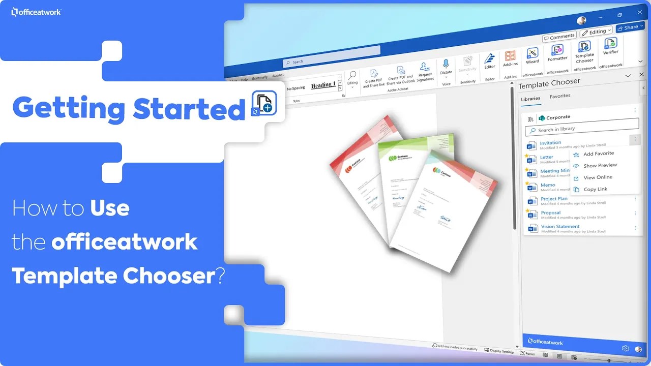 Snapshot 2 of officeatwork | Template Chooser for the Browser