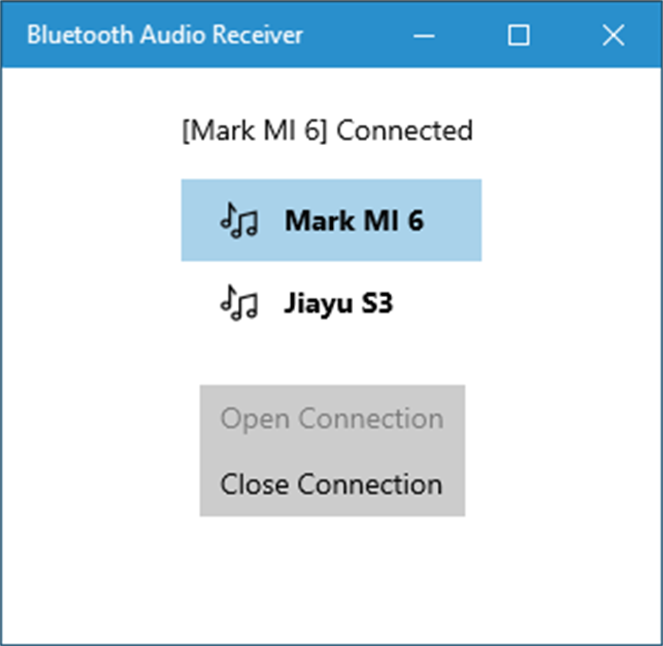 Bluetooth Audio Receiver (Windows) 由: Mark Smirnov
