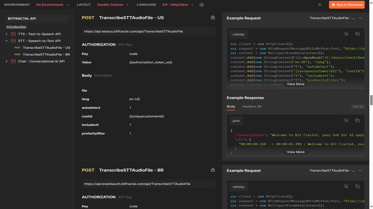 Snapshot 3 of BitFractal Transcriber Speech to Text (STT) API