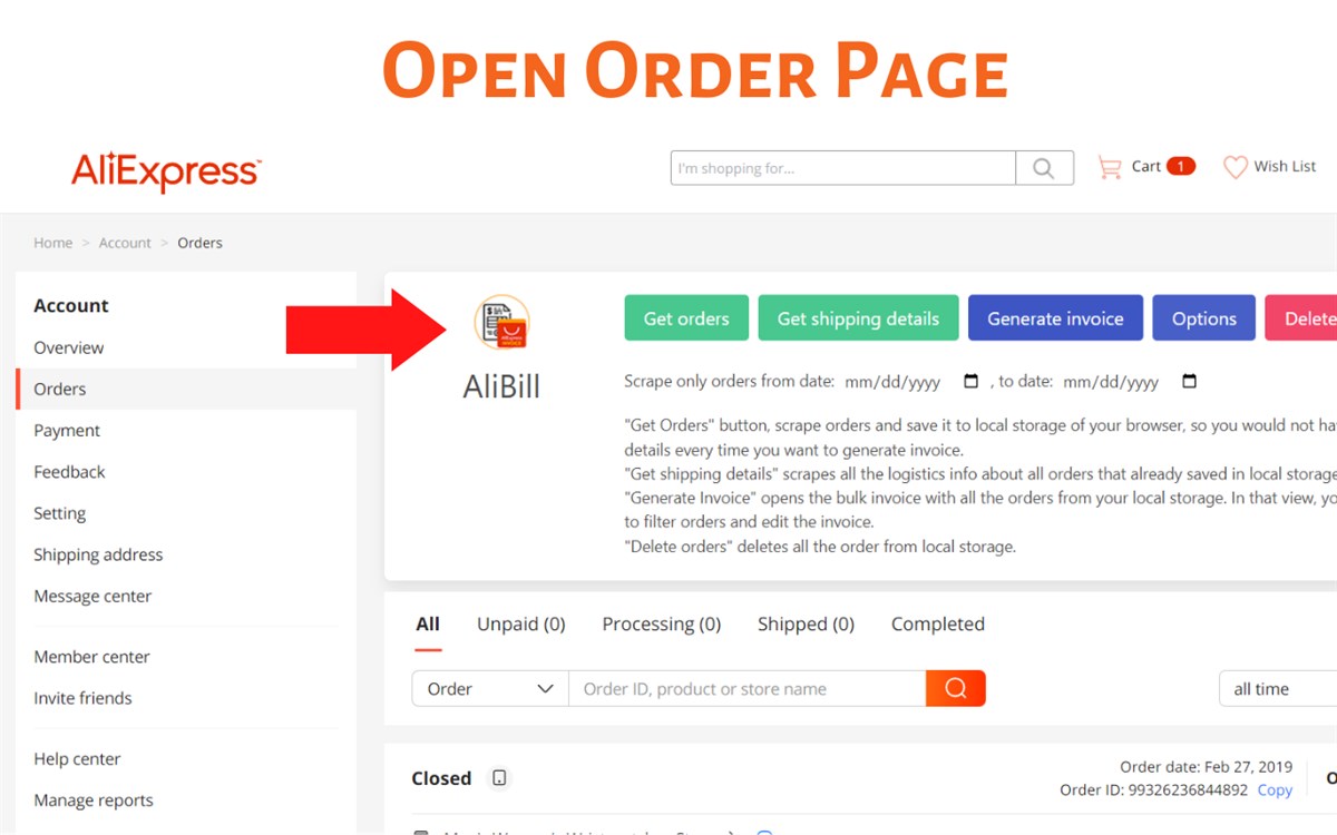 Ali Invoice - Download Aliexpress Invoice