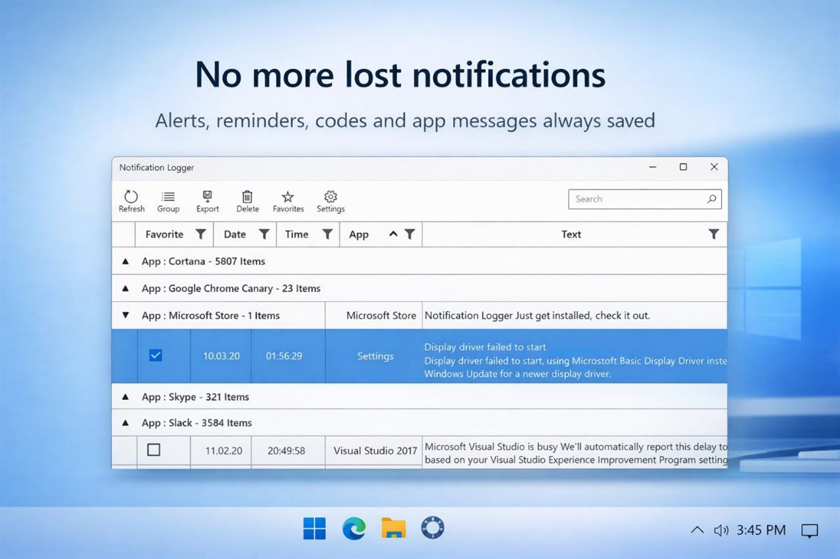 #2. Notification Logger (Windows) Av: GagarinSoft