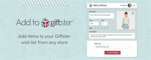 Add to Giftster Wish List Registry marquee promo image