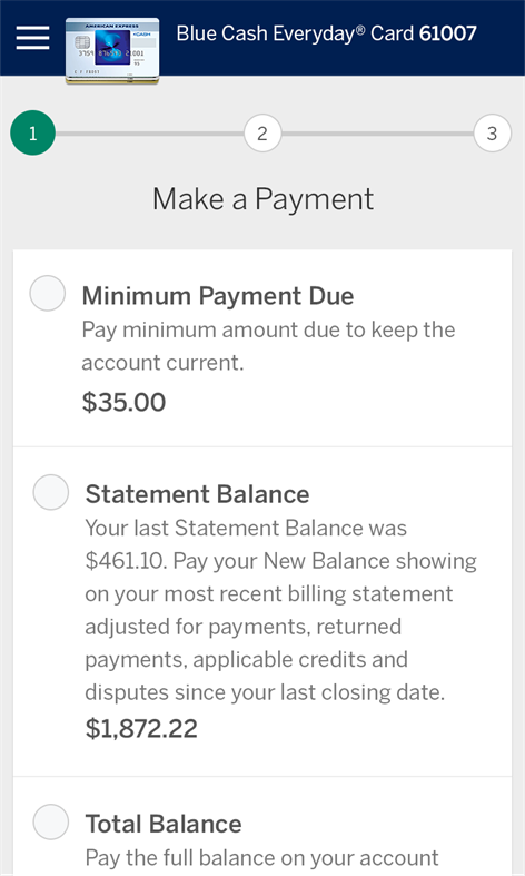 American Express Screenshot