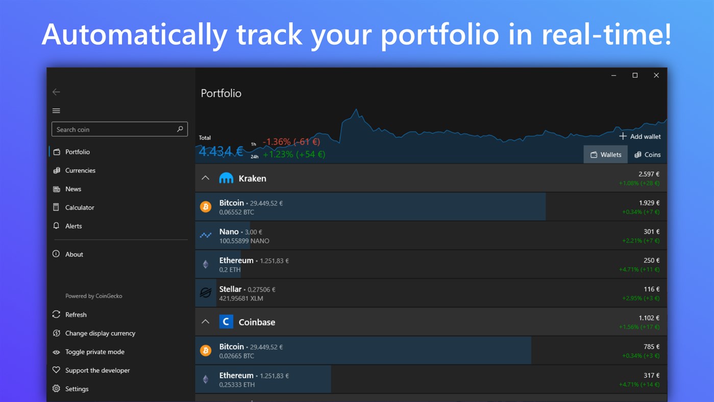 #2. Coini ― Bitcoin / Cryptocurrencies (Windows) 由: Timo Partl