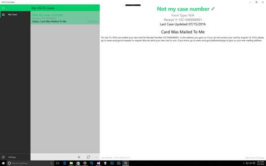 USCIS Case Status screenshot 2