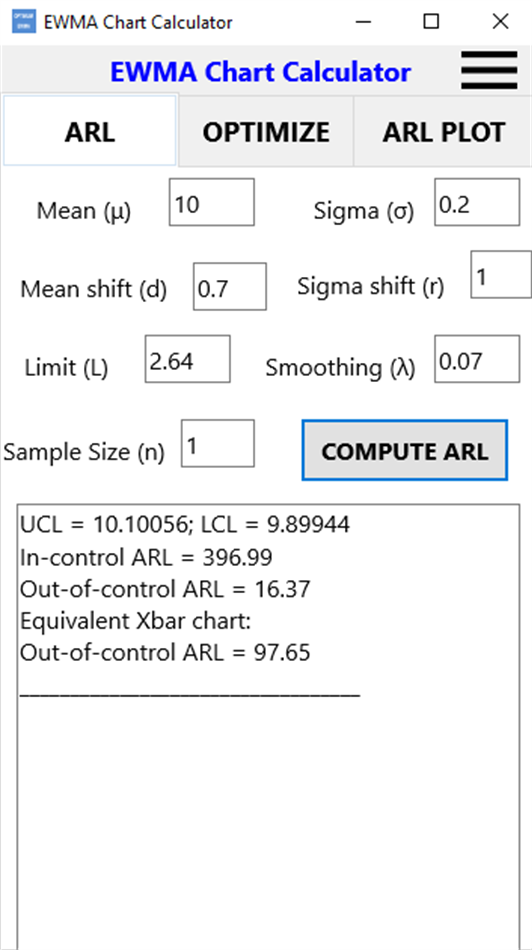 Optimum EWMA control chart (by Francisco Aparisi) - (Windows Apps) — AppAgg
