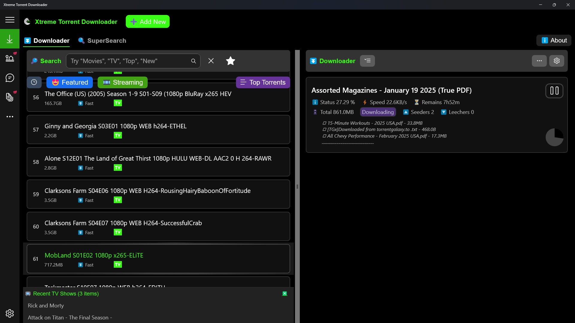 Xtreme Torrent Downloader screenshot