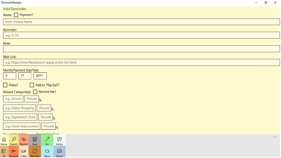 ReminderManager (Windows) 由: jhseu01