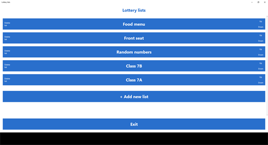 Lottery lists screenshot 1