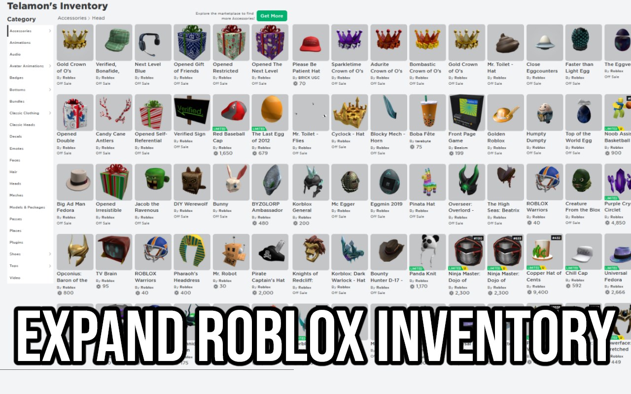 Expand Roblox Inventory