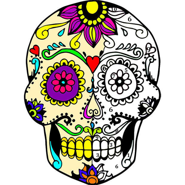 Tattoo Color by Number - Adult Coloring Book