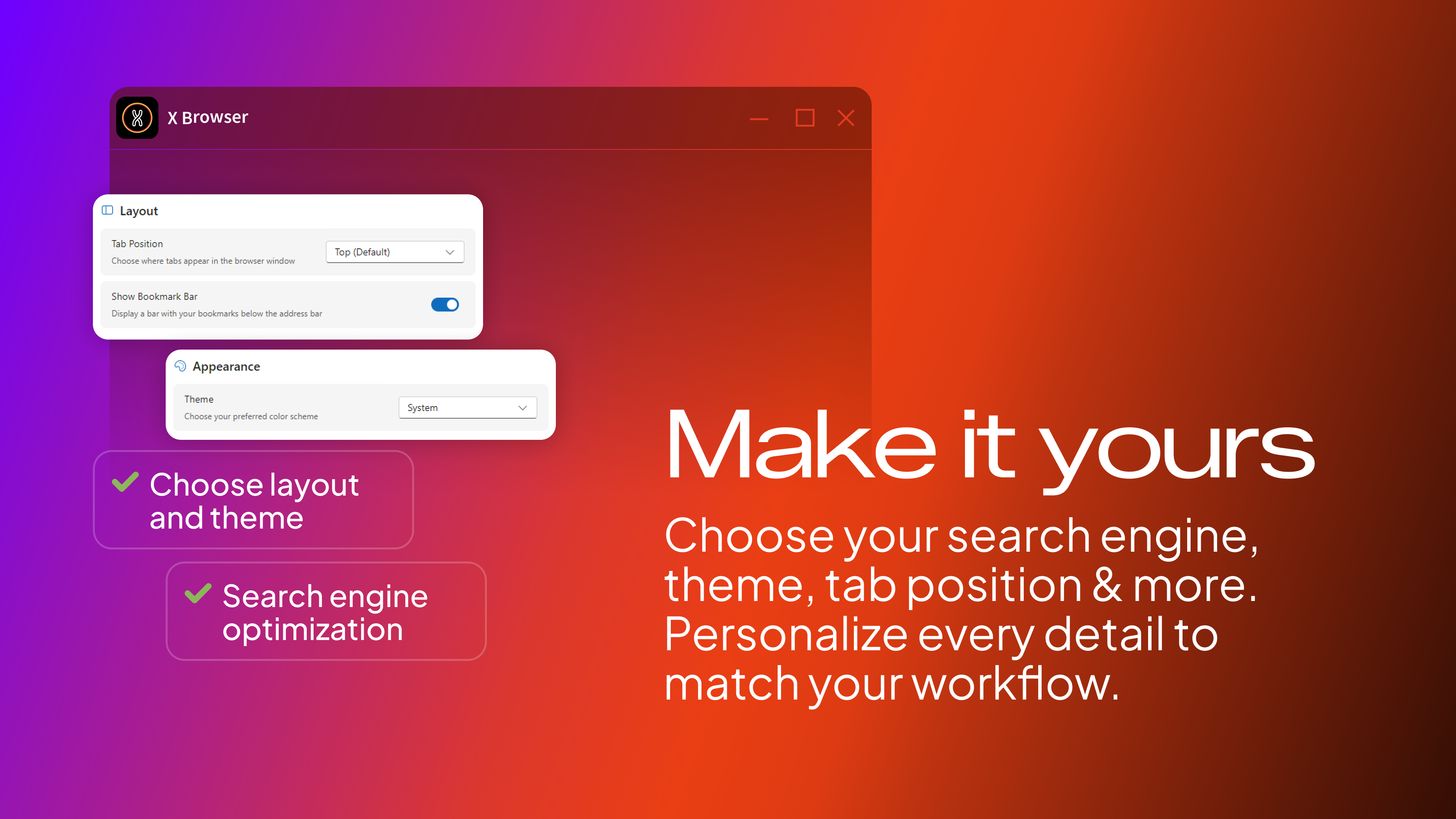 X Browser screenshot