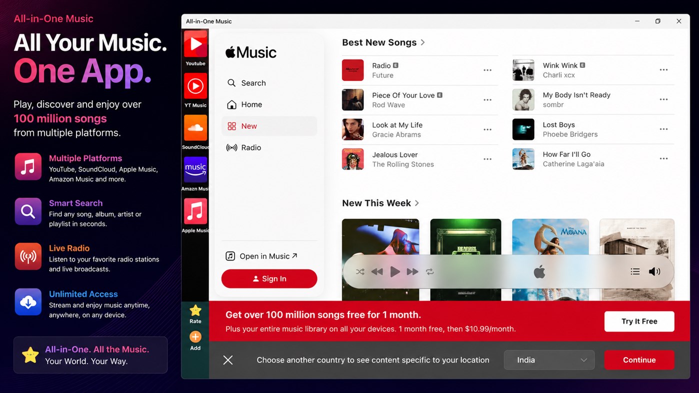 #3. Music App : All-in-One (Windows) By: Shambhus Temptation