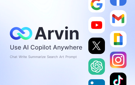 Arvin: 1-click to Use AI Copilot Anywhere small promo image