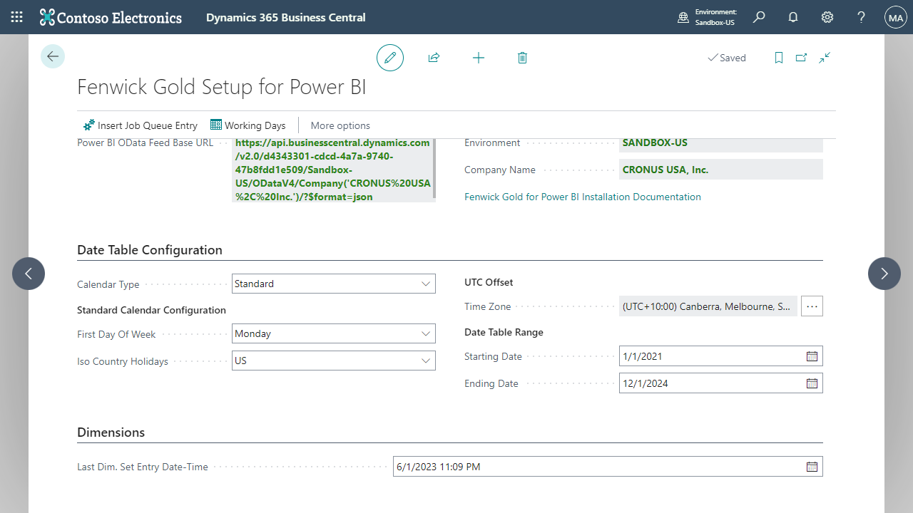 Snapshot 3 of Fenwick Gold Finance Connector for Power BI
