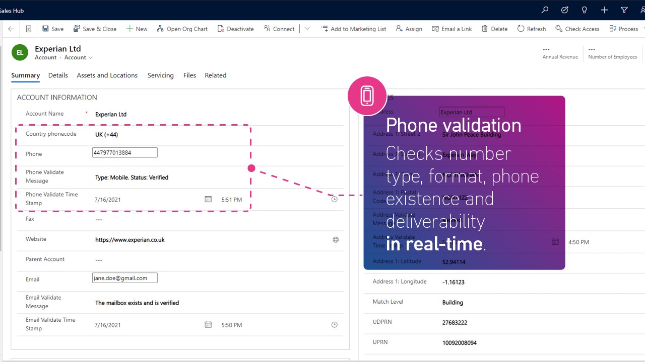 Snapshot 6 of Experian Data Validation for Dynamics 365 and Power Platform