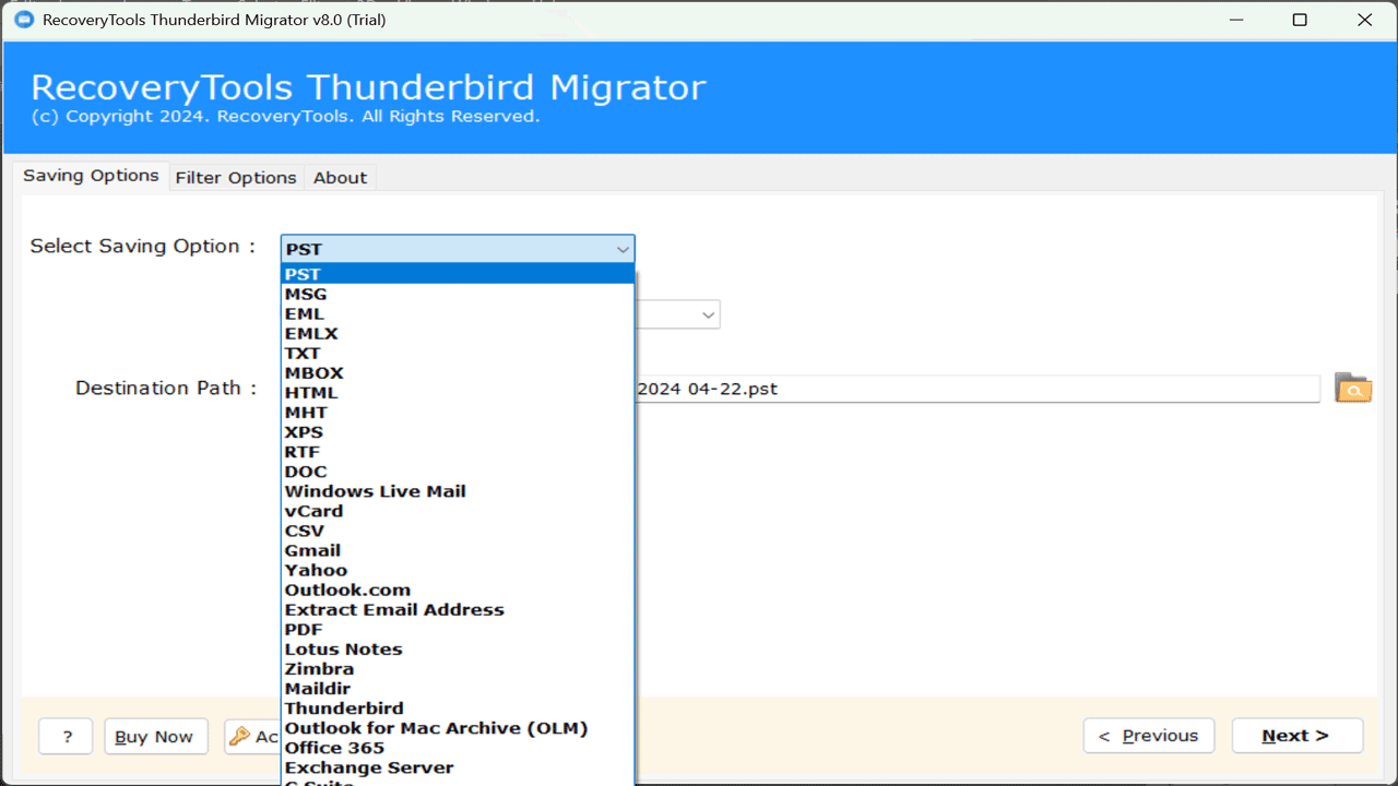 Snapshot 5 of RecoveryTools Thunderbird Migration Tool