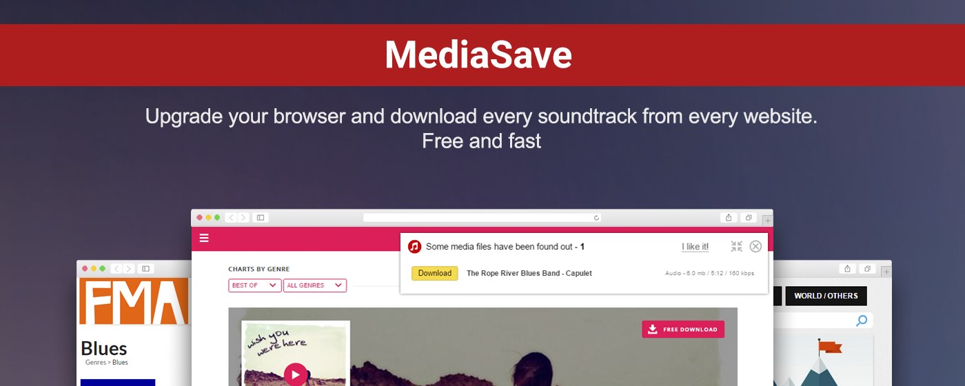 MediaSave. Download music free marquee promo image