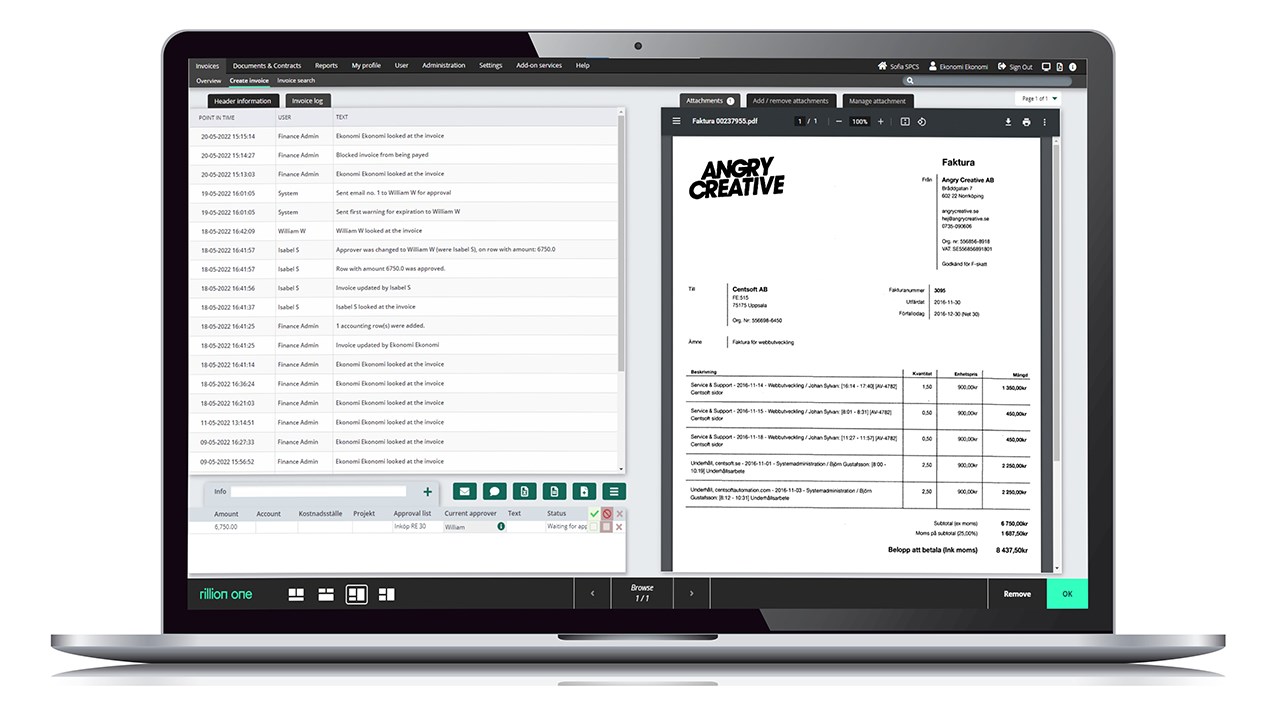 Snapshot 4 of Rillion - Accounts Payable Automation