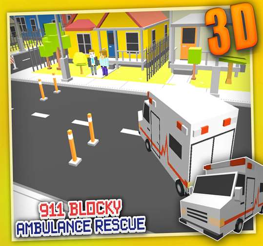 Blocky 911 Ambulance Rescue screenshot 5
