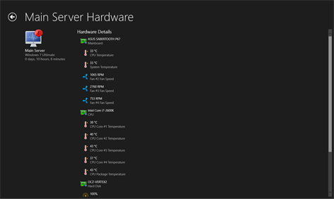 Screenshot: Hardware details