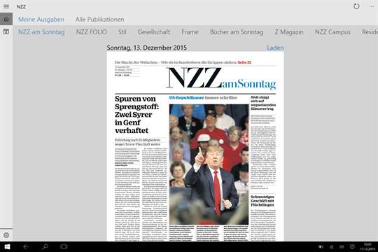 NZZ E-Paper screenshot 2