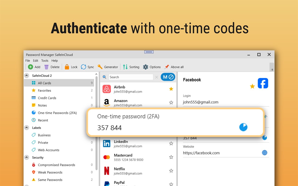 #3. Passwords & Codes－Safe (Windows) 作者: SAFEINCLOUD S.A.S.