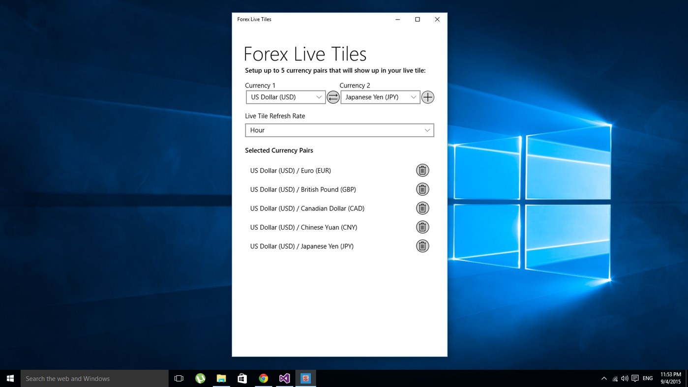 #1. Forex Live Tile (Windows) Ved: MobileAnarchy