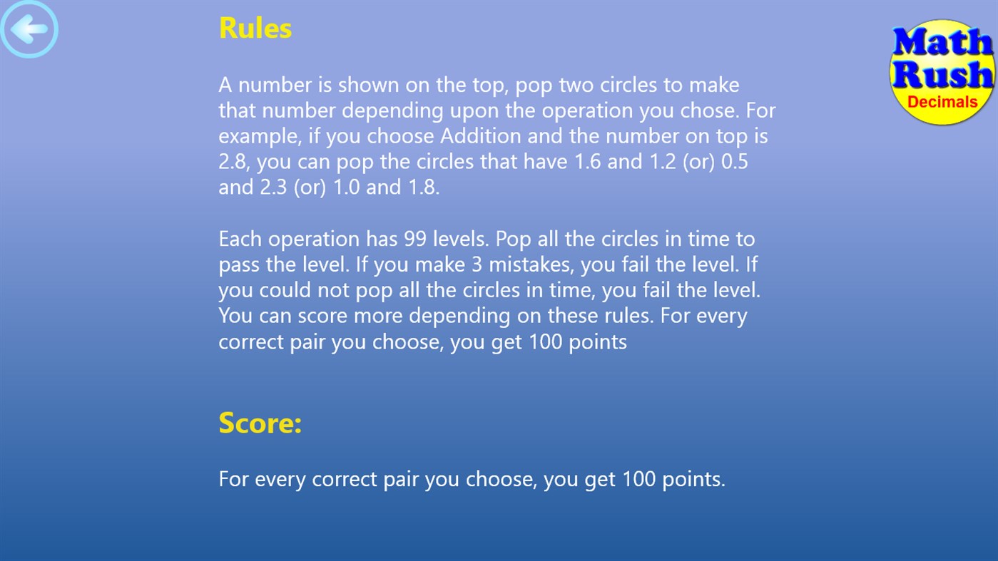 #8. Math Rush Decimals (Windows) 来自: Balabharathi.com