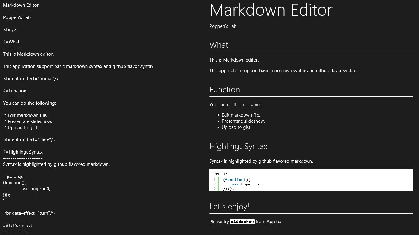 Markdown editor