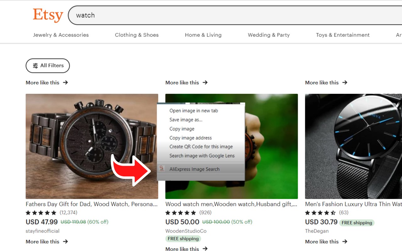 Etsy To AliExpress Search By Image