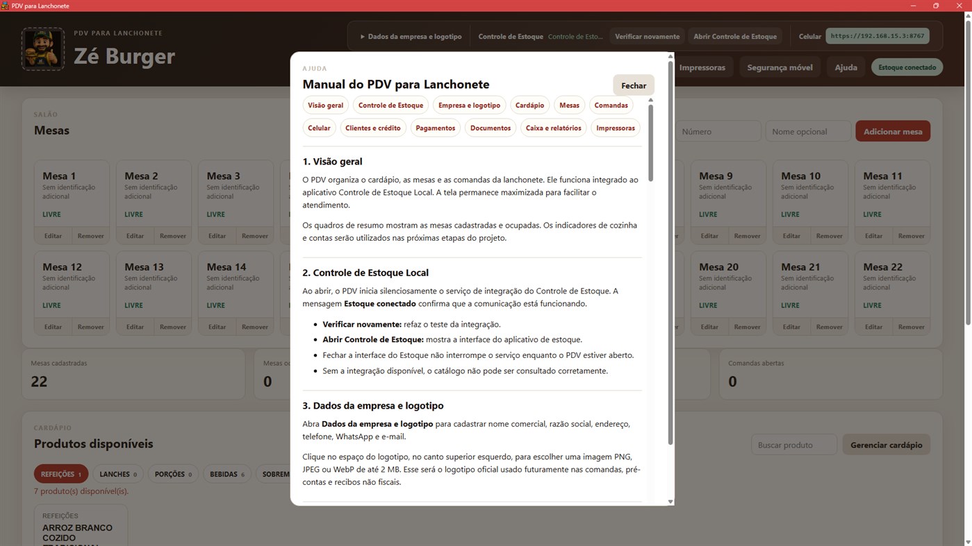 #8. Ponto de Venda para Lanchonete (Windows) By: HANS FRANK DESENVOLVIMENTO DE APLICATIVOS