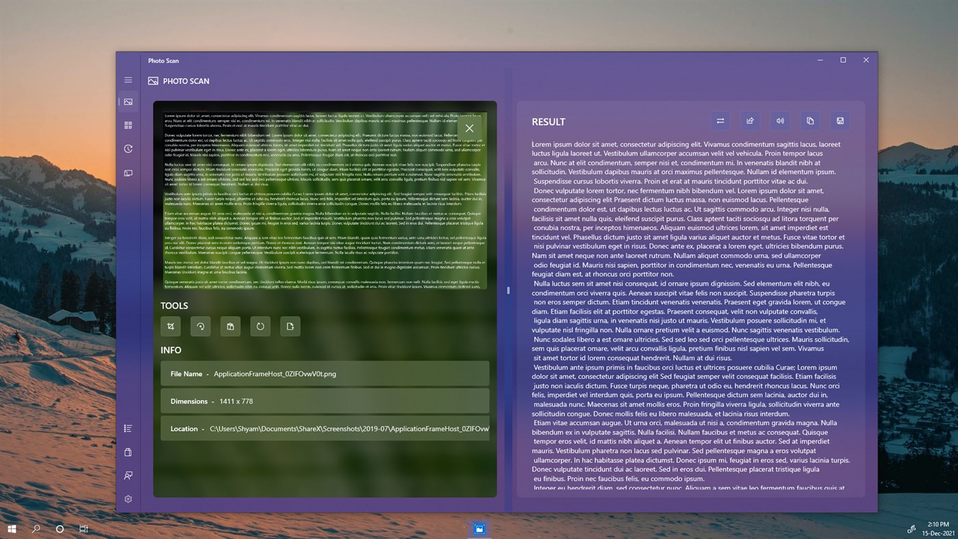 #1. Photo Scan : OCR and QR Code Scanner (Windows) By: Define Studio