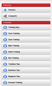 Triatlon training screenshot 1
