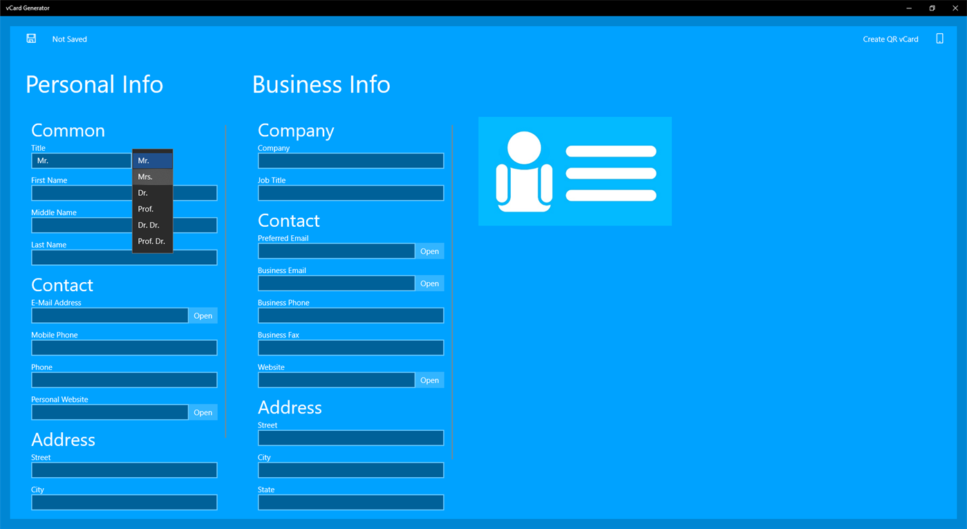 #2. vCard generator (Windows) 게시자: Dalenryder Media