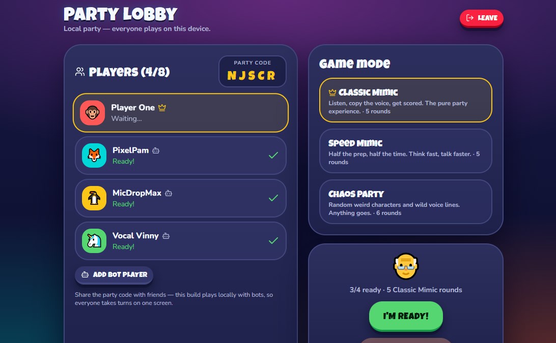 Mimic Voice screenshot