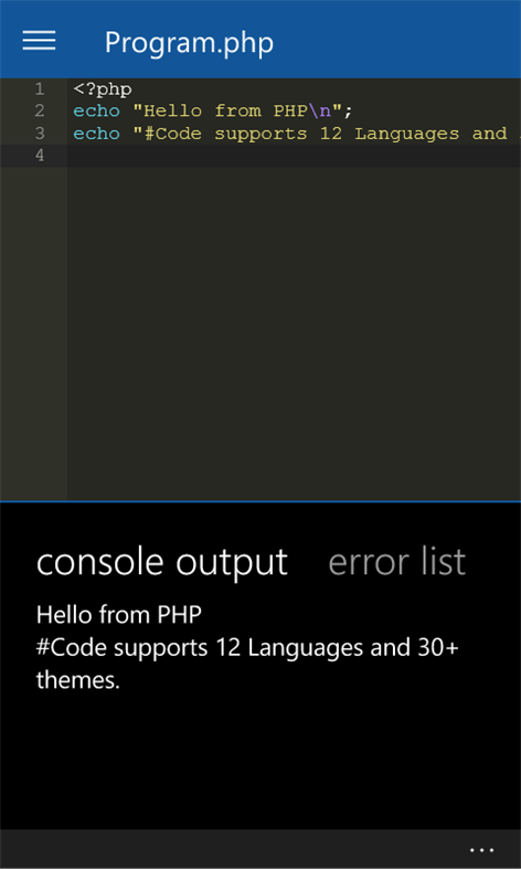 Screenshot: Different Editor Theme