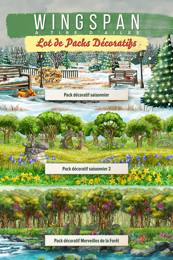 Capture de boîte de Wingspan (À tire d'ailes) : Lot de Packs Décoratifs