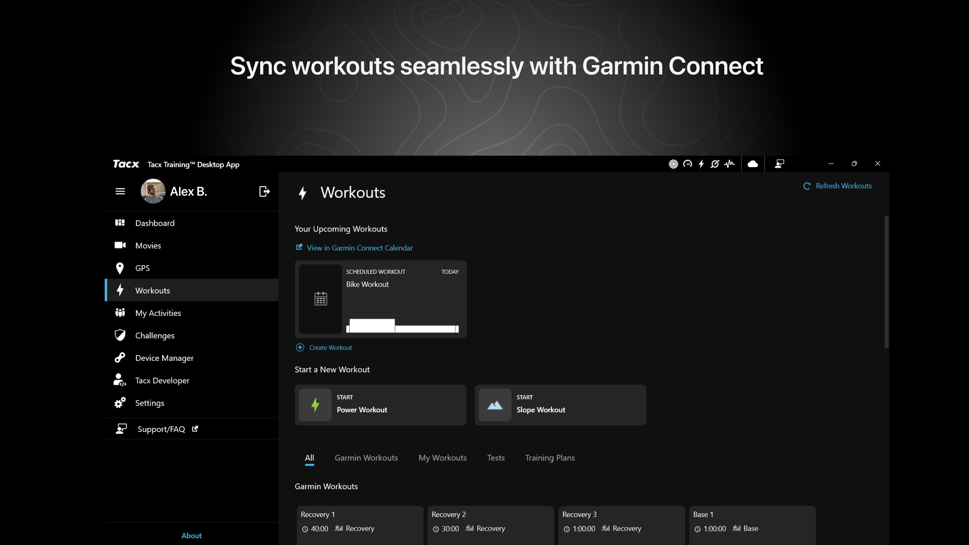 Tacx Training™ Desktop App screenshot