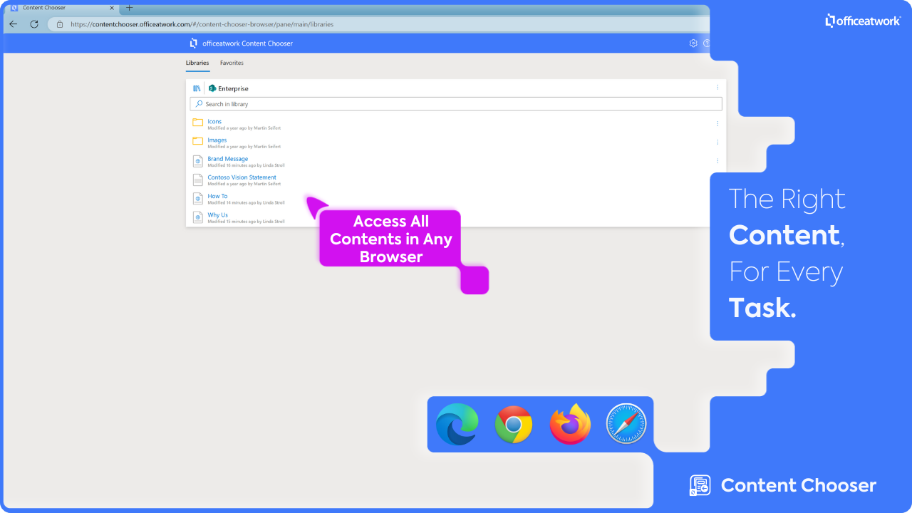 Snapshot 4 of officeatwork | Content Chooser for the Browser
