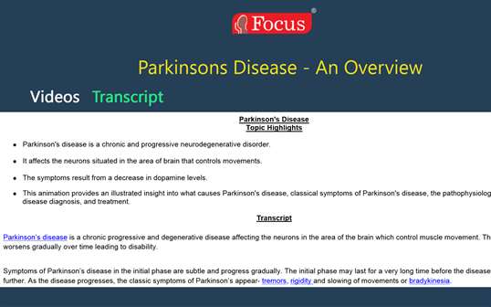 Parkinson’s disease - An Overview screenshot 3