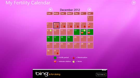 My Fertility Calendar screenshot 1