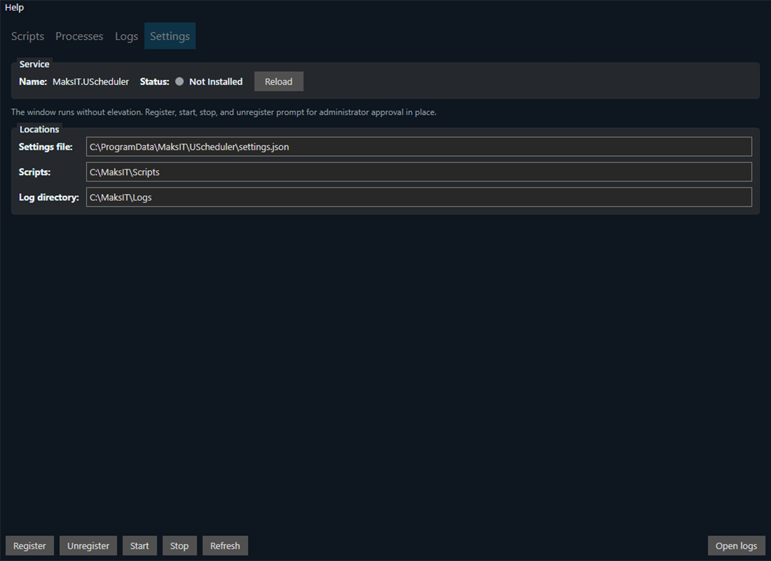 #2. UScheduler (Windows) Przez: MaksIT