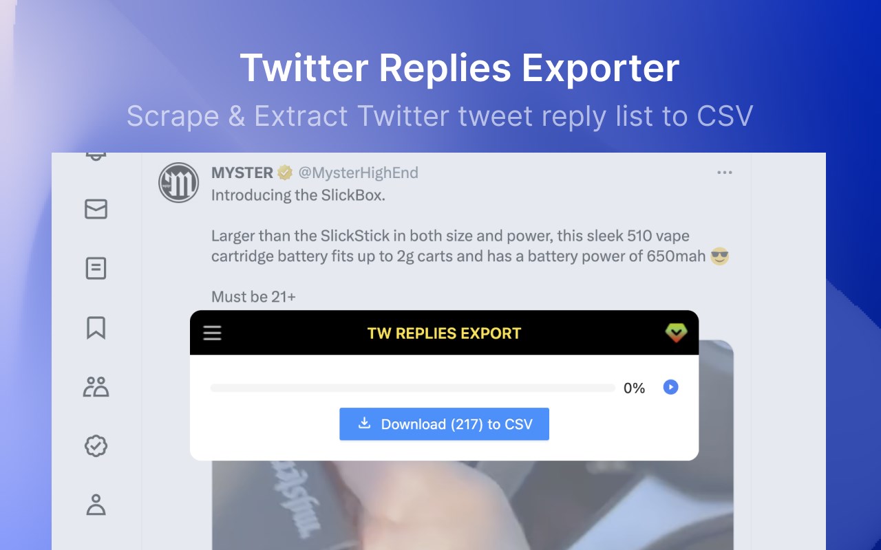 TwReplyExport - Twitter Replies Export