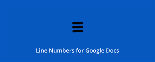 Line Numbers for Google Docs marquee promo image