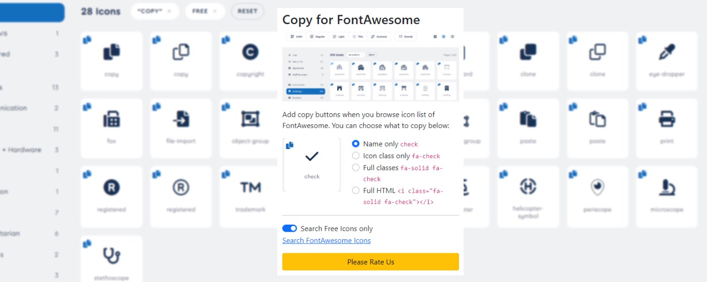 Copy for FontAwesome